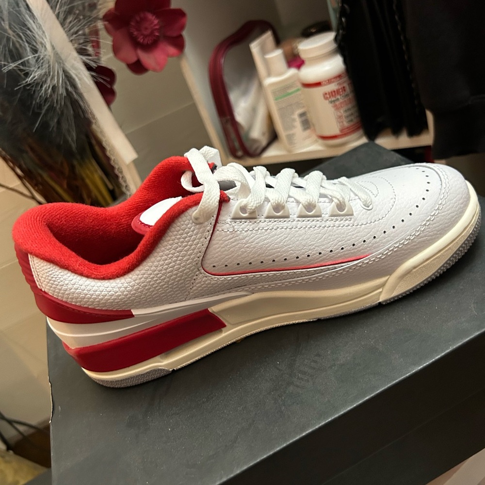 White and Red Sneakers